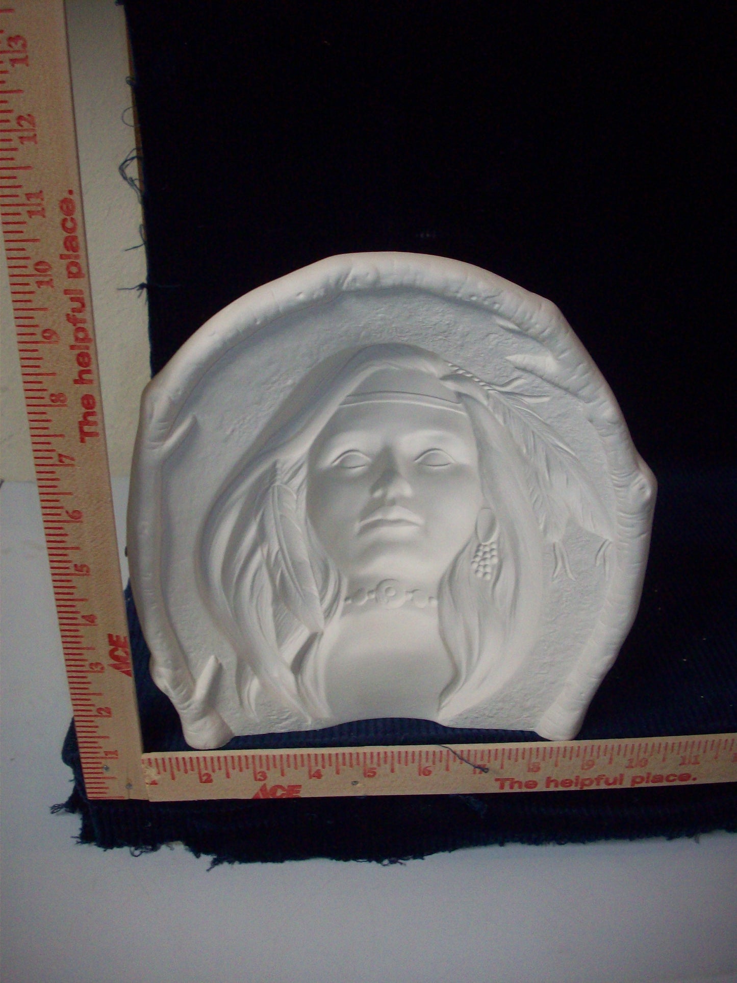 Ceramic Ready To Paint Native American Woman Face