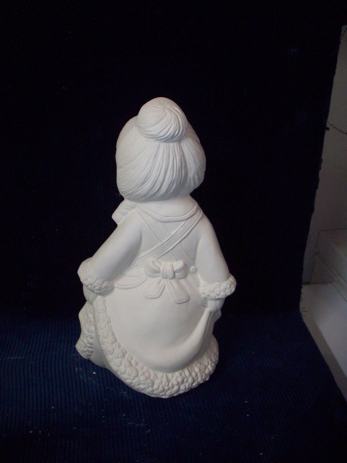 Ceramic Ready To Paint Mrs. Claus with a Merry Christmas Apron