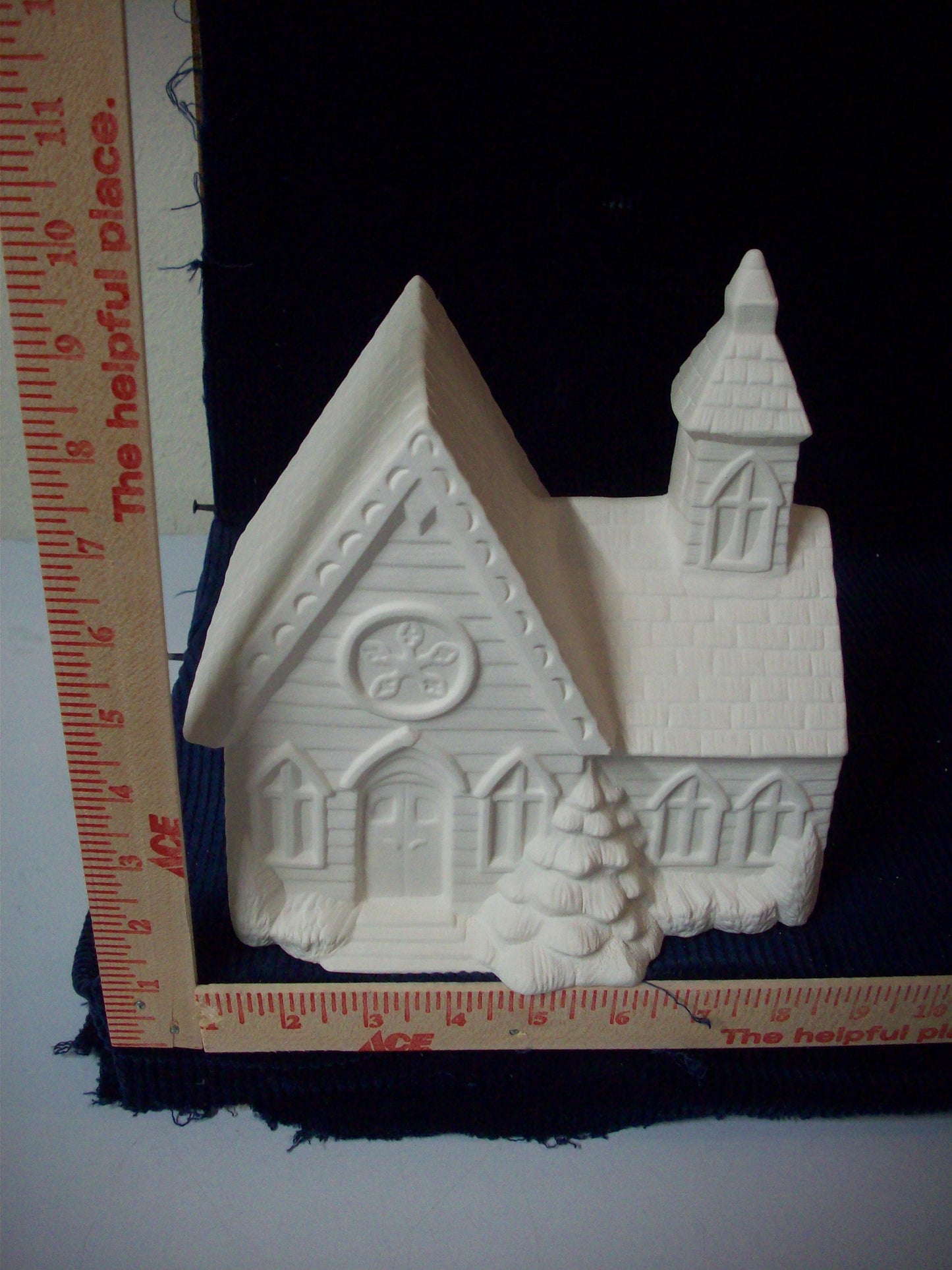 Ceramic Ready To Paint Cottage Home with Tree