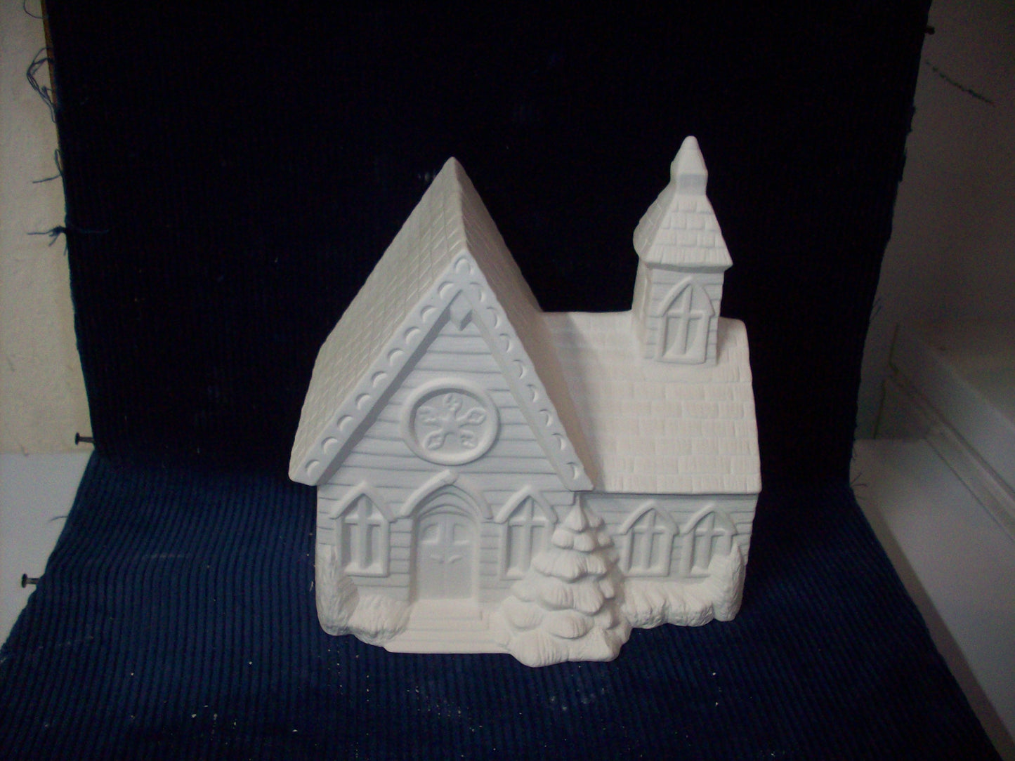 Ceramic Ready To Paint Cottage Home with Tree