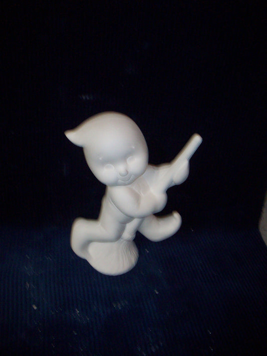 Ceramic Ready To Paint Ghost Riding Broom