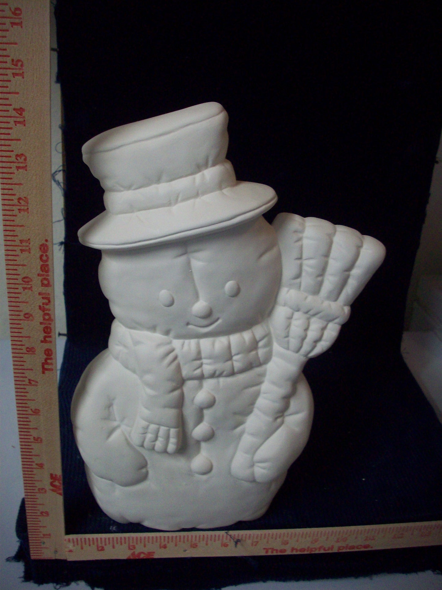 Ceramic Ready To Paint Snowmen with Broom