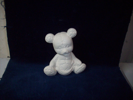 Ceramic Ready To Paint Quilted Teddy Bear in Diaper