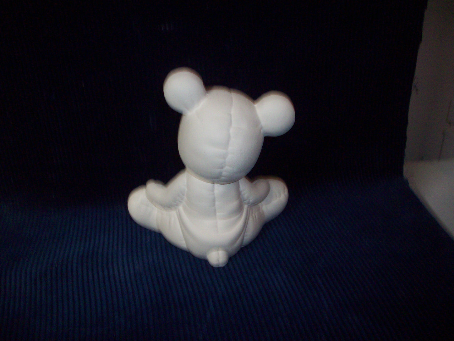 Ceramic Ready To Paint Quilted Teddy Bear in Diaper