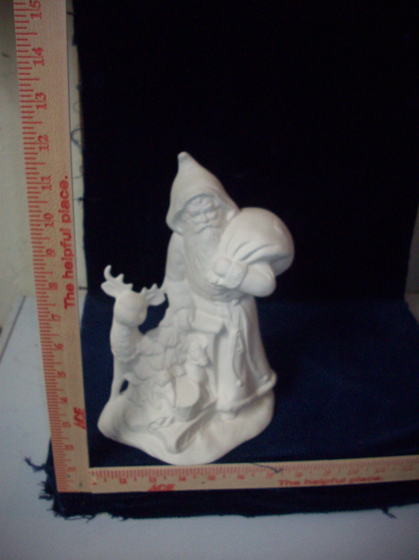 Ceramic Ready To Paint Old World Santa With Deer, Sleigh and Toys