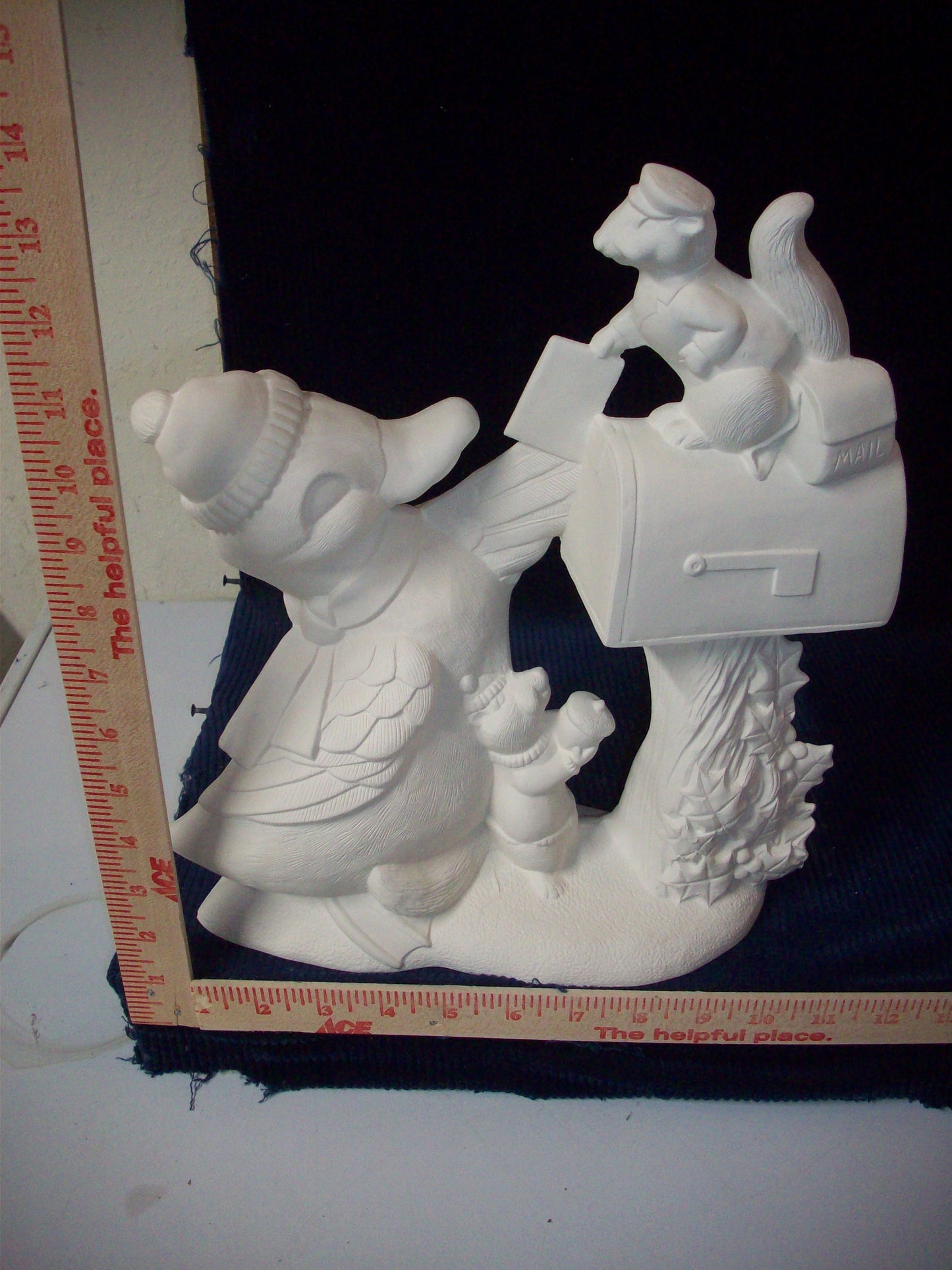 Ceramic Ready To Paint Duck, Squirrel's Mail Box