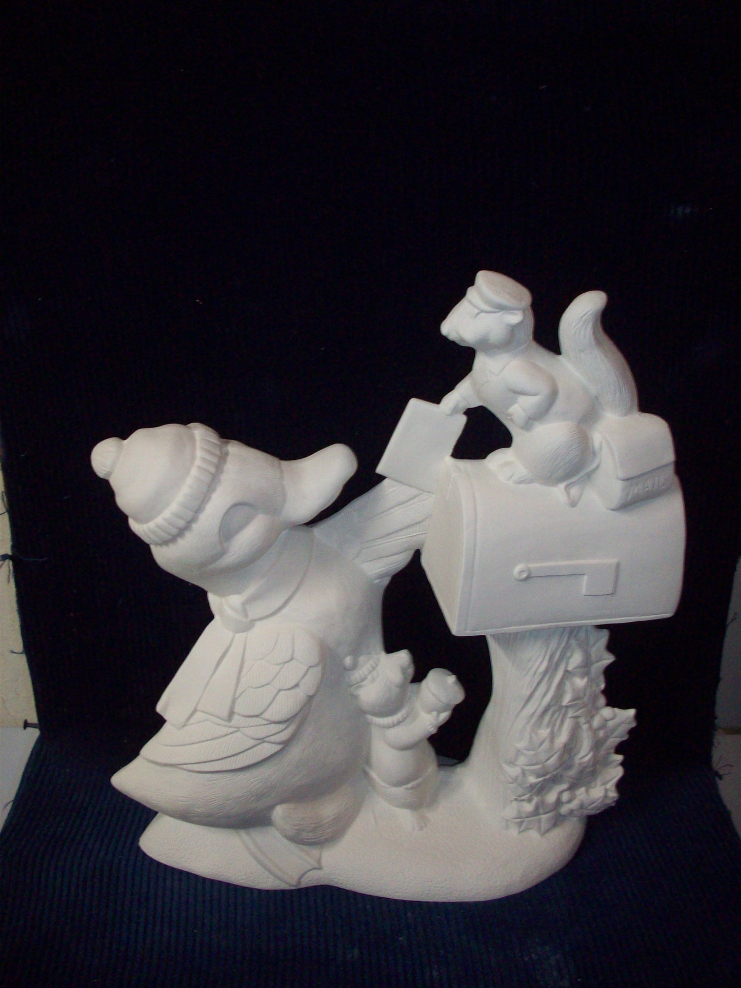 Ceramic Ready To Paint Duck, Squirrel's Mail Box