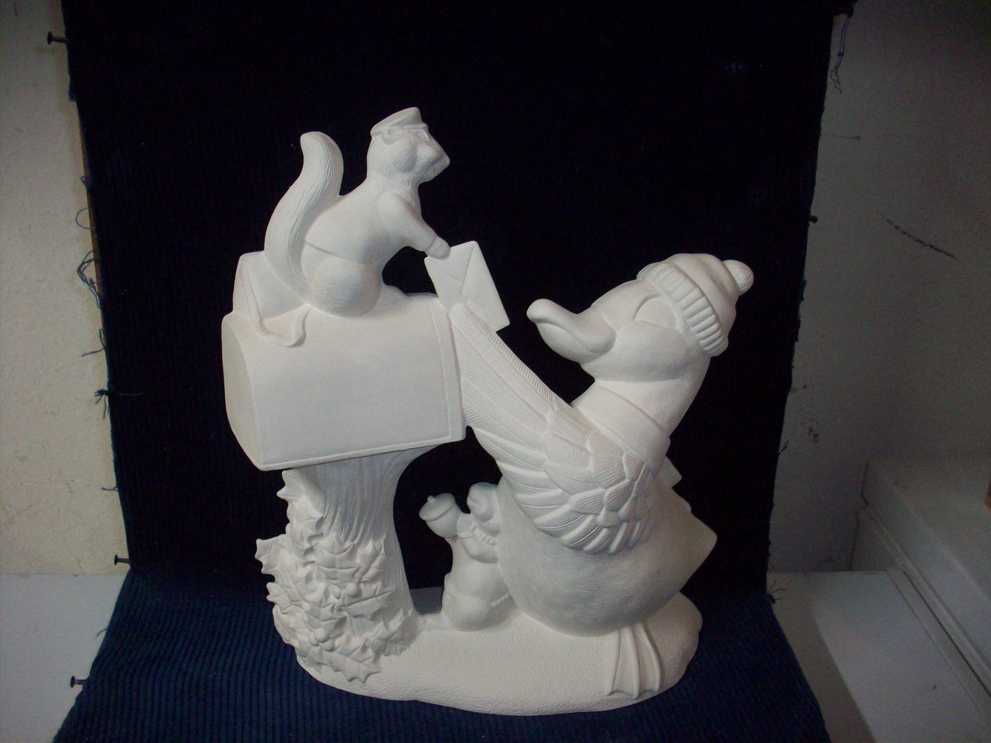 Ceramic Ready To Paint Duck, Squirrel's Mail Box