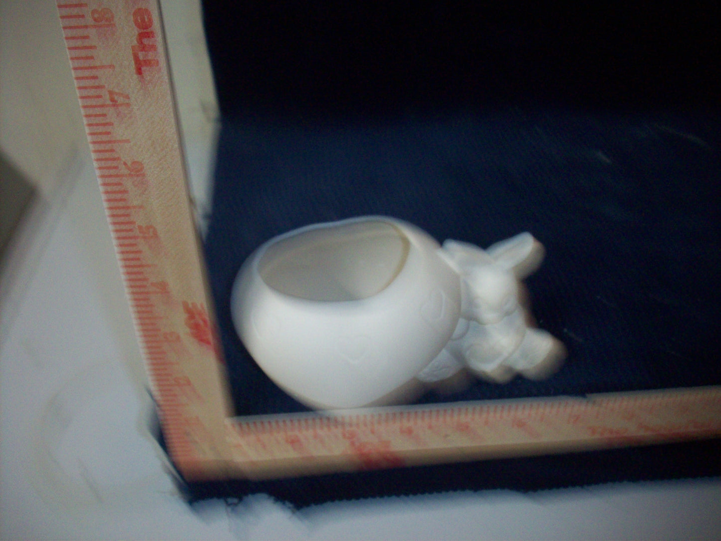 Ceramic Ready To Paint Heart Candle Holder with Bunny