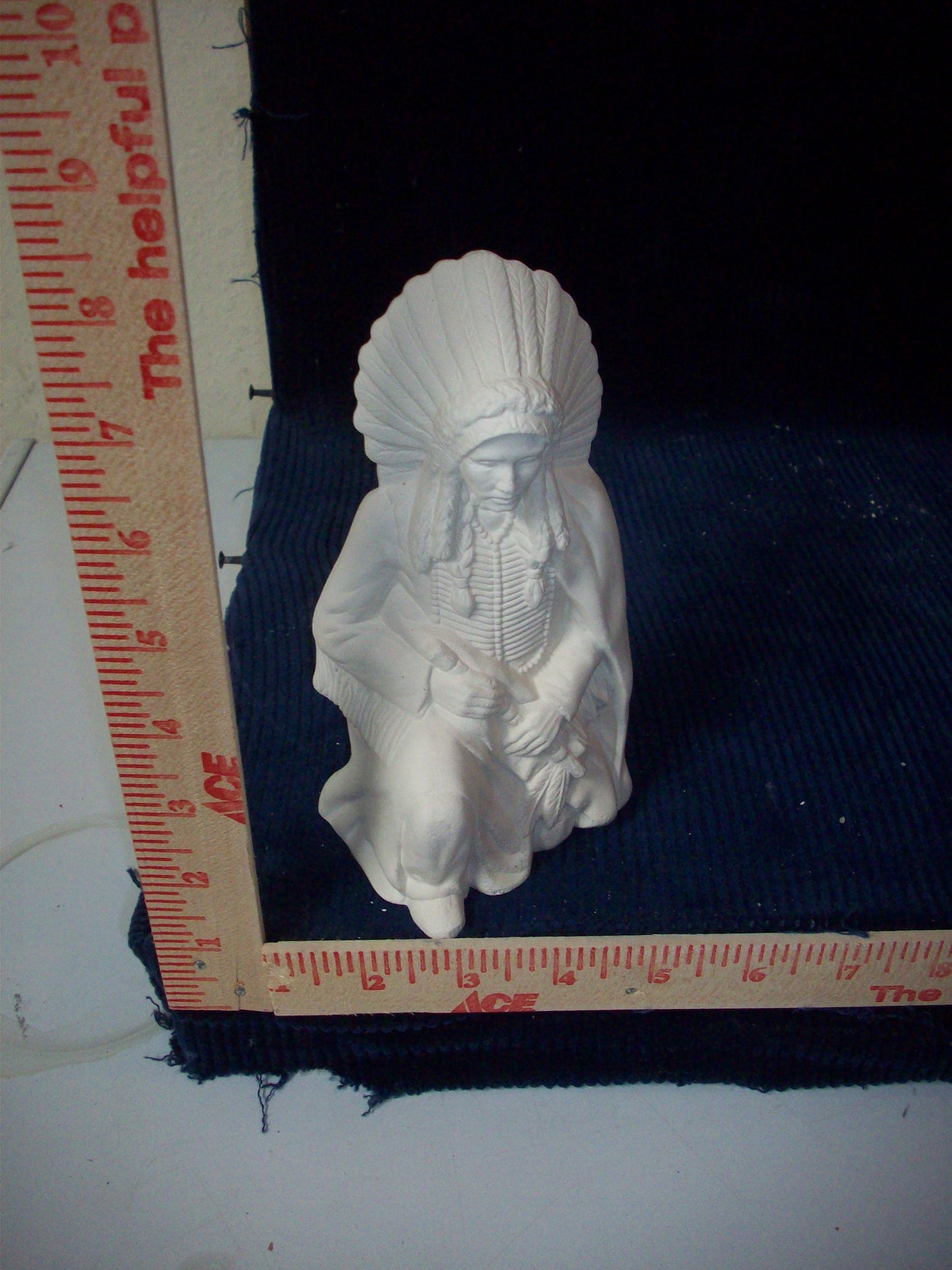 Ceramic Ready To Paint Native American Chief Kneeling