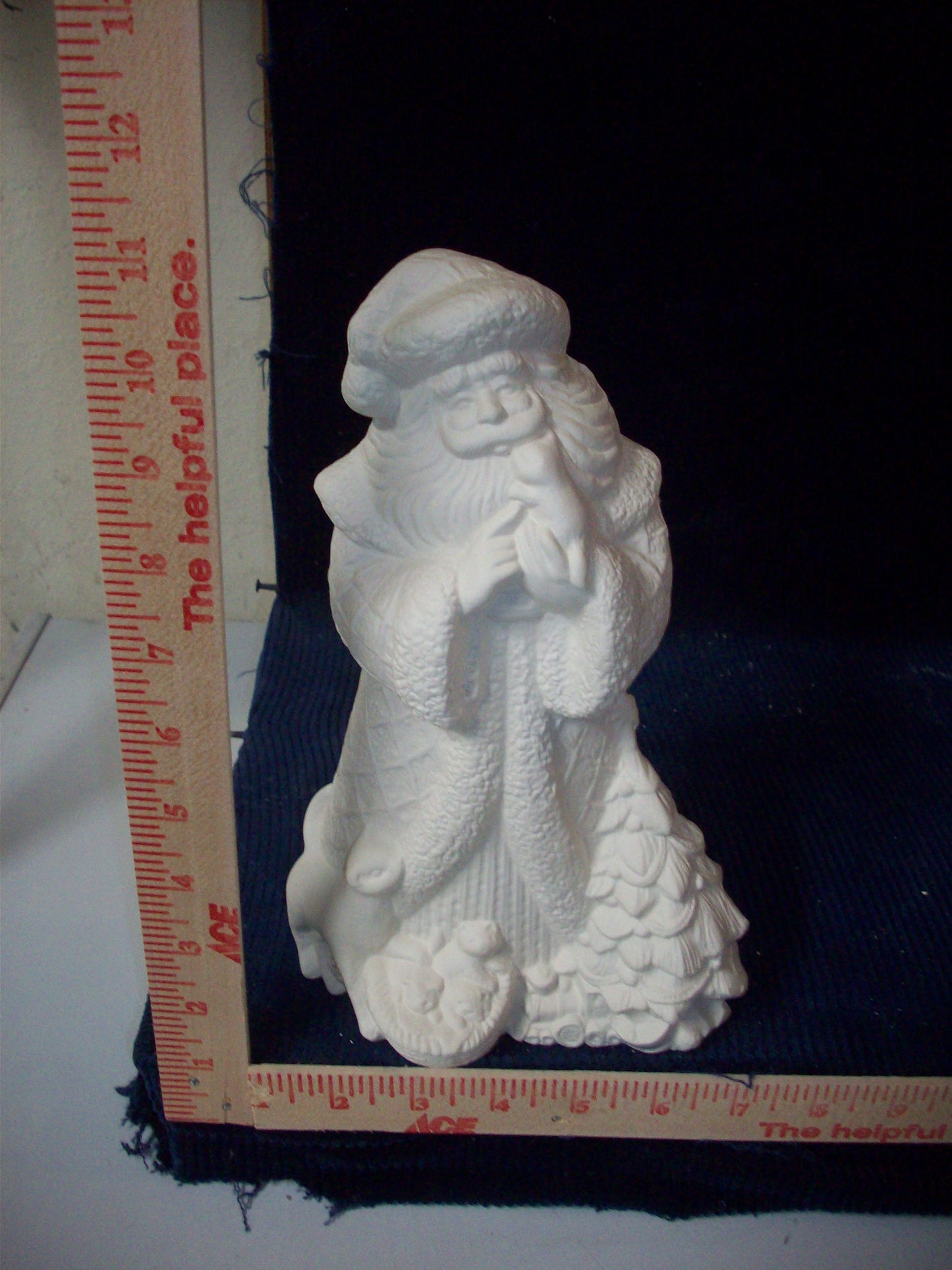 Ceramic Ready to Paint Santa With Kitty Cat