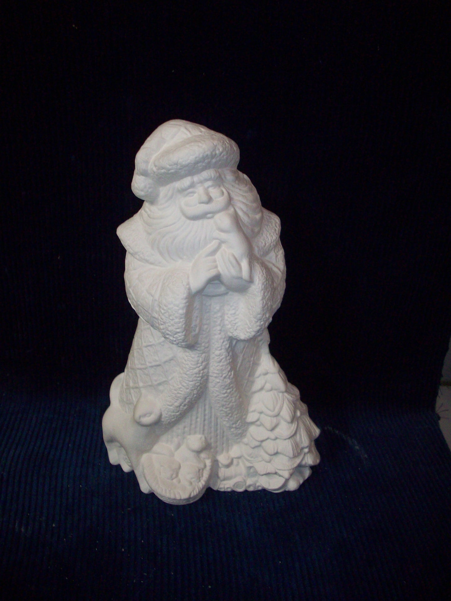 Ceramic Ready to Paint Santa With Kitty Cat