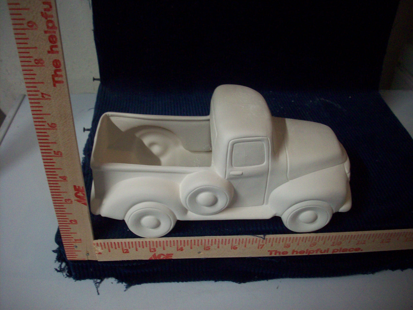 Ceramic Ready to Paint Truck Open Bed with Spare Tire on Side