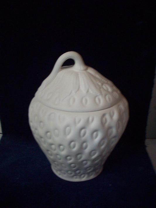 Ceramic Ready To Paint Vintage Strawberry Cookie Jar