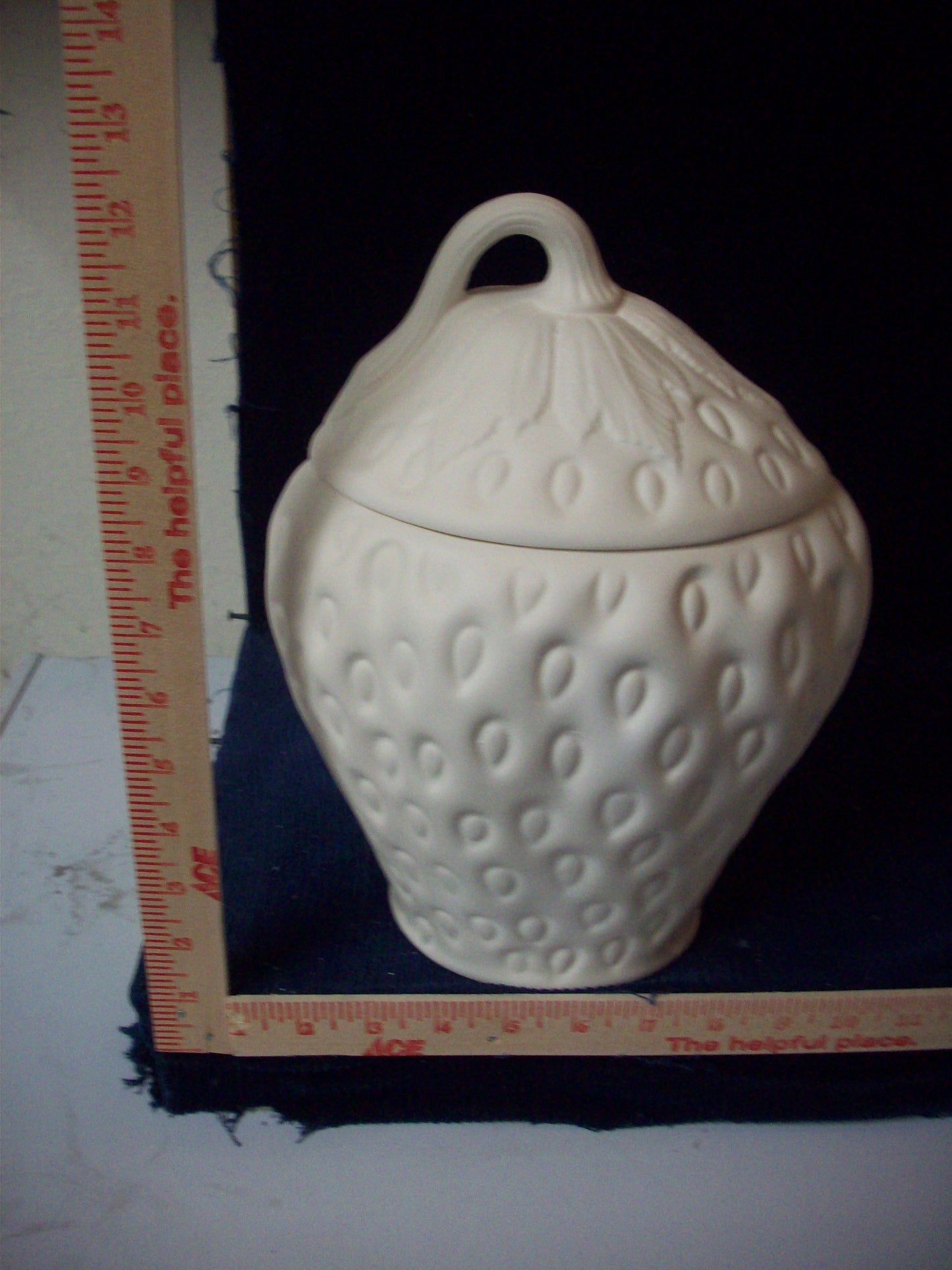 Ceramic Ready To Paint Vintage Strawberry Cookie Jar