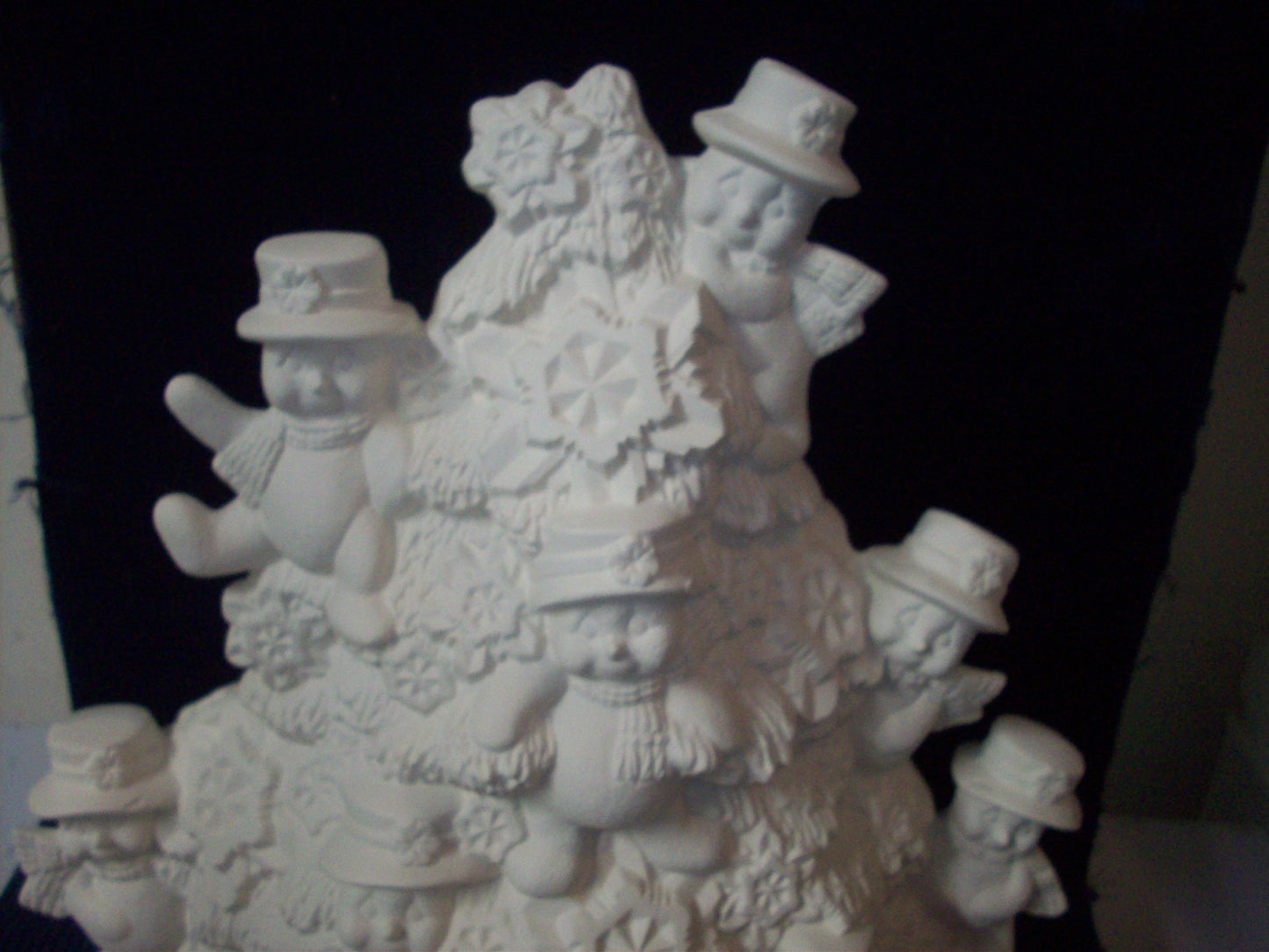 Ceramic Ready To Paint Bisque Snowman Tree