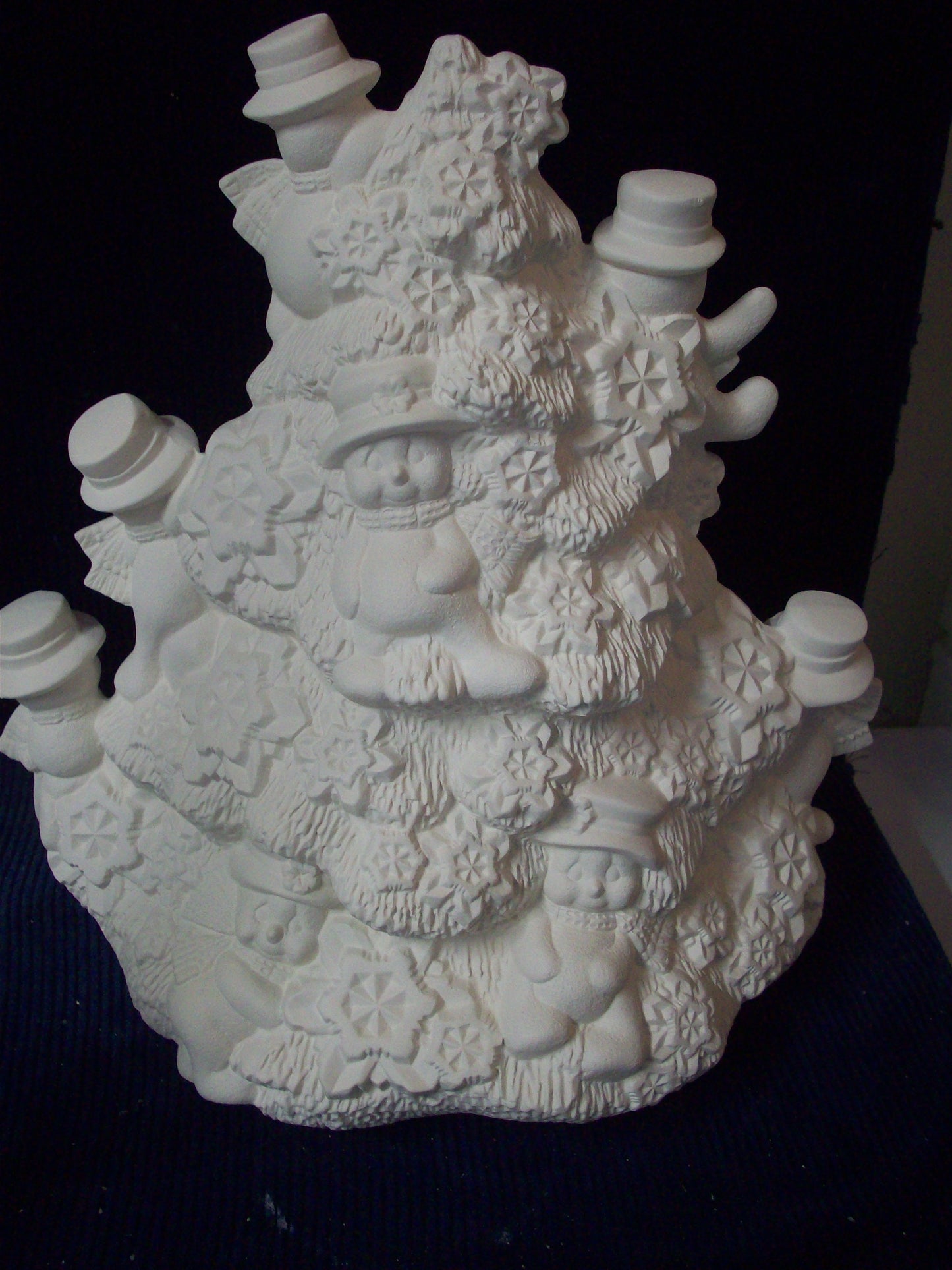 Ceramic Ready To Paint Bisque Snowman Tree