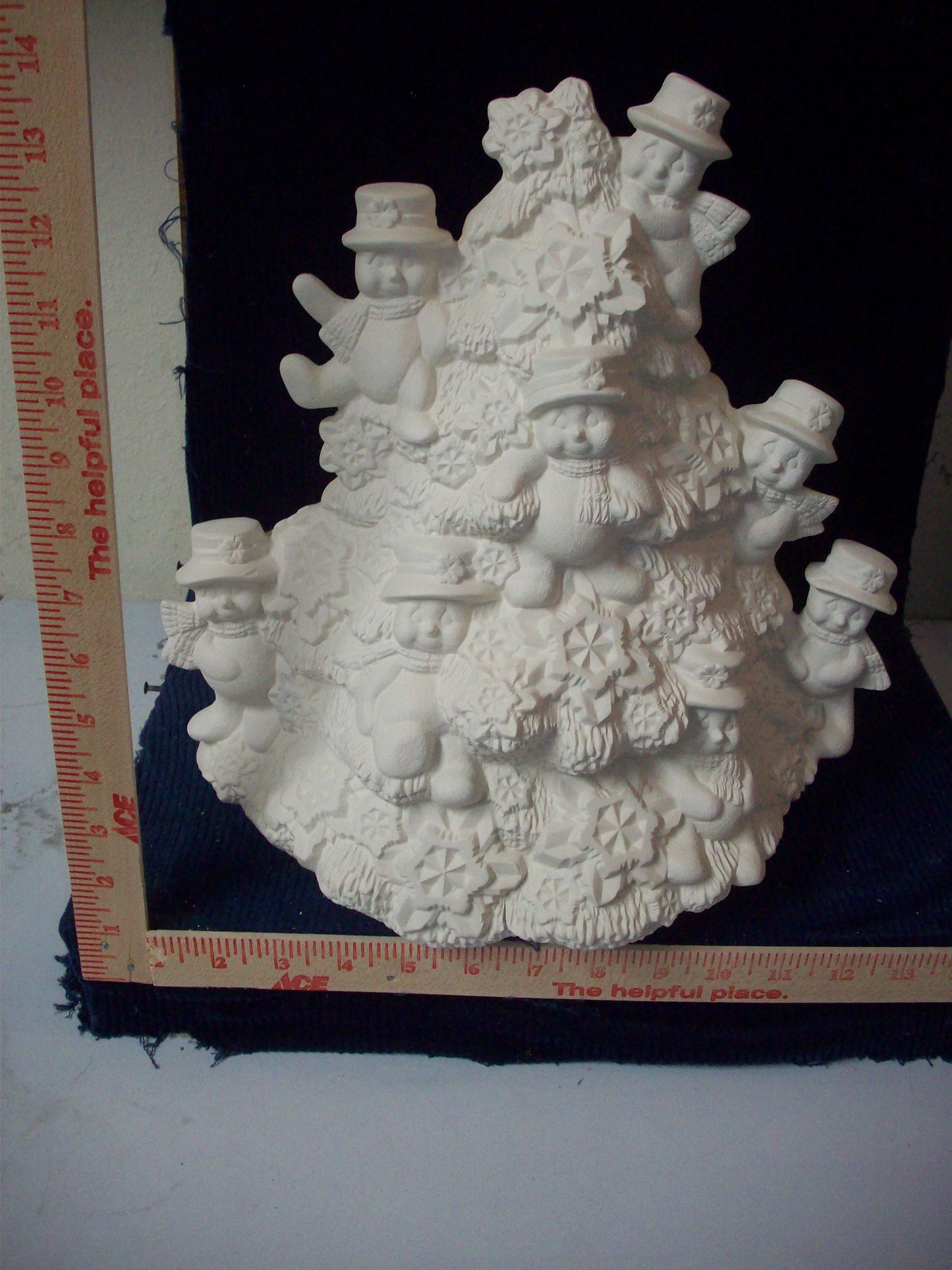 Ceramic Ready To Paint Bisque Snowman Tree