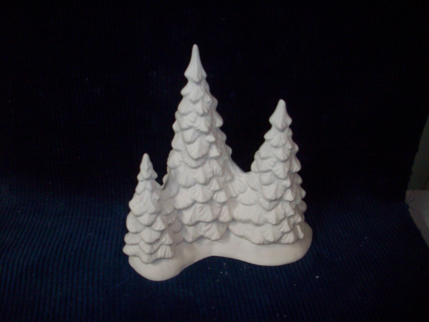 Ceramic Ready To Paint Group of Three Christmas Tree's