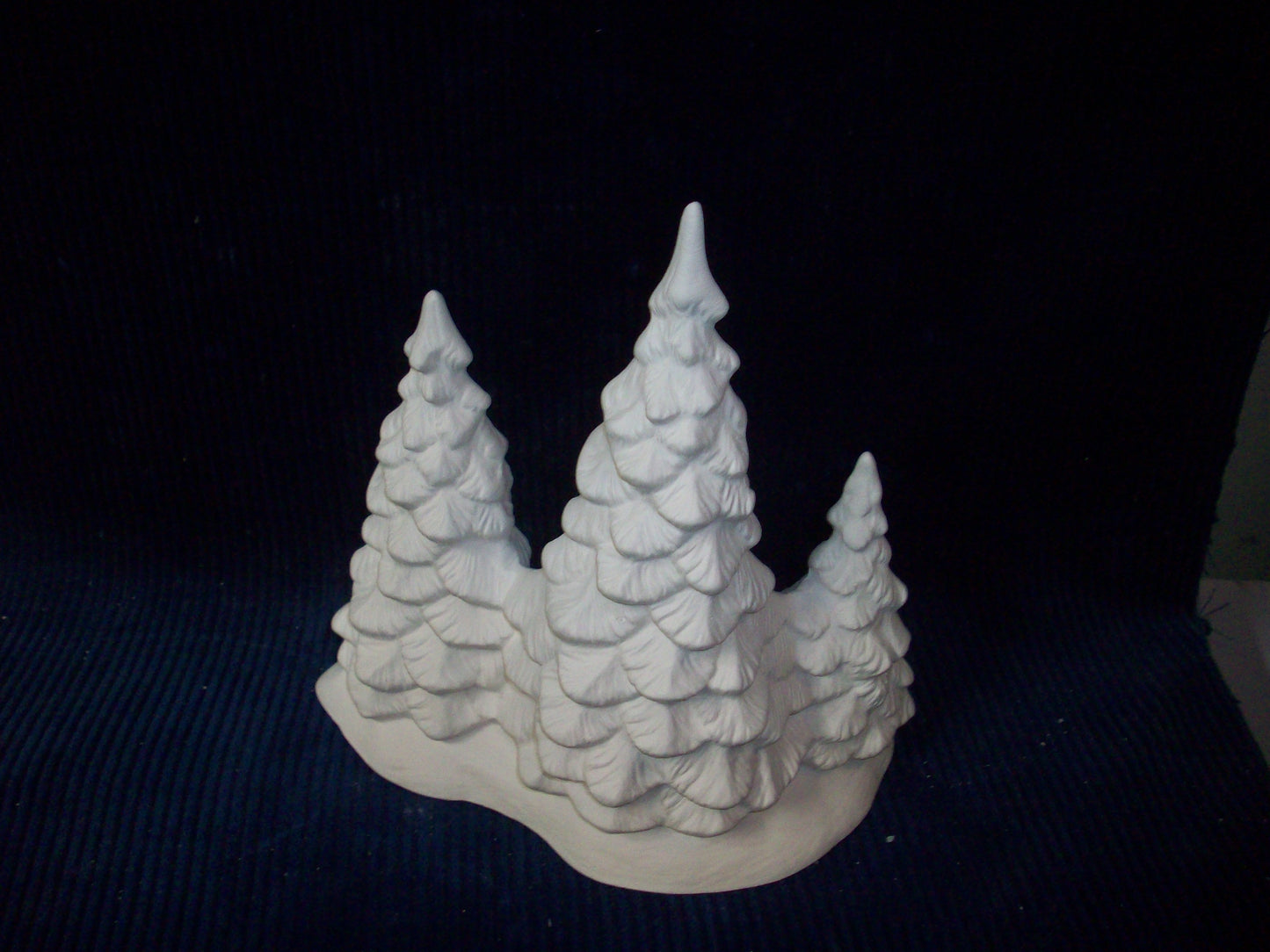 Ceramic Ready To Paint Group of Three Christmas Tree's