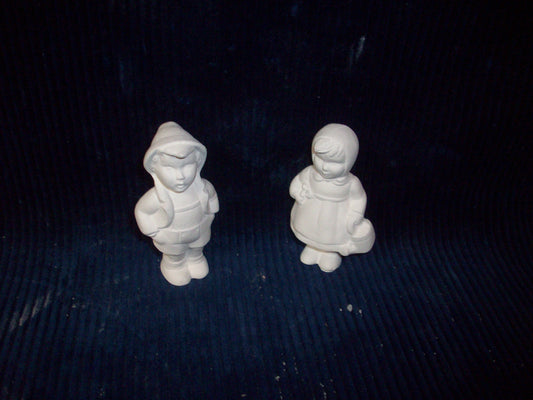 Ceramic Ready To Paint Boy and Girl Hummel