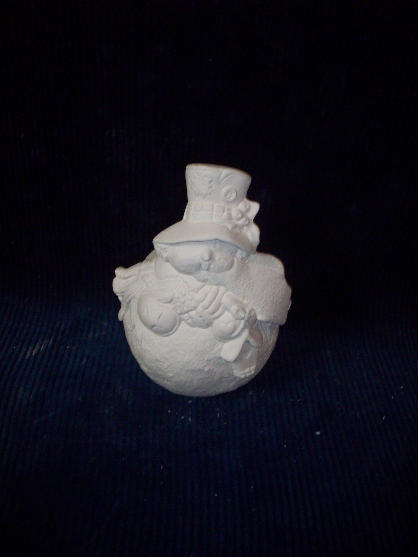 Ceramic Ready To Paint Snowmen Pen Holder