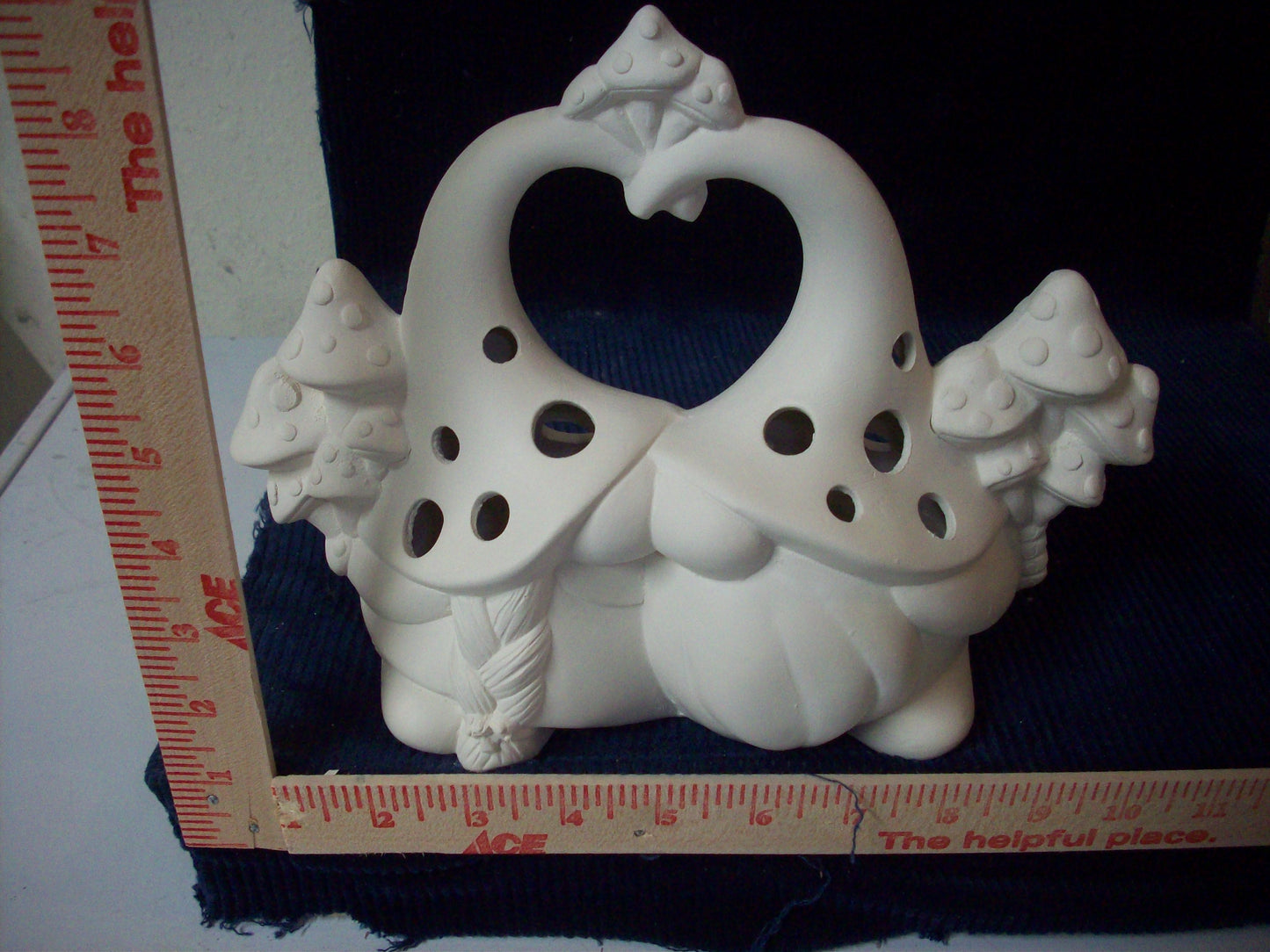 Ceramic Ready To Paint Kissing Mushroom Gnomes