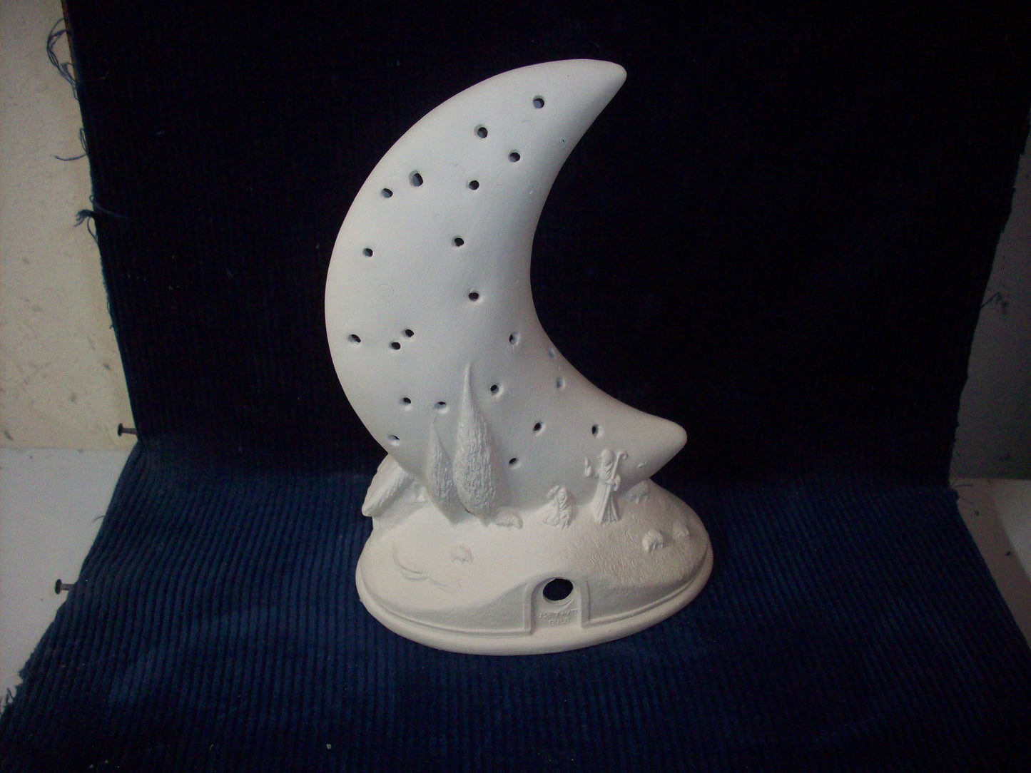 Ceramic Ready To Paint Nativity Moon Night Light