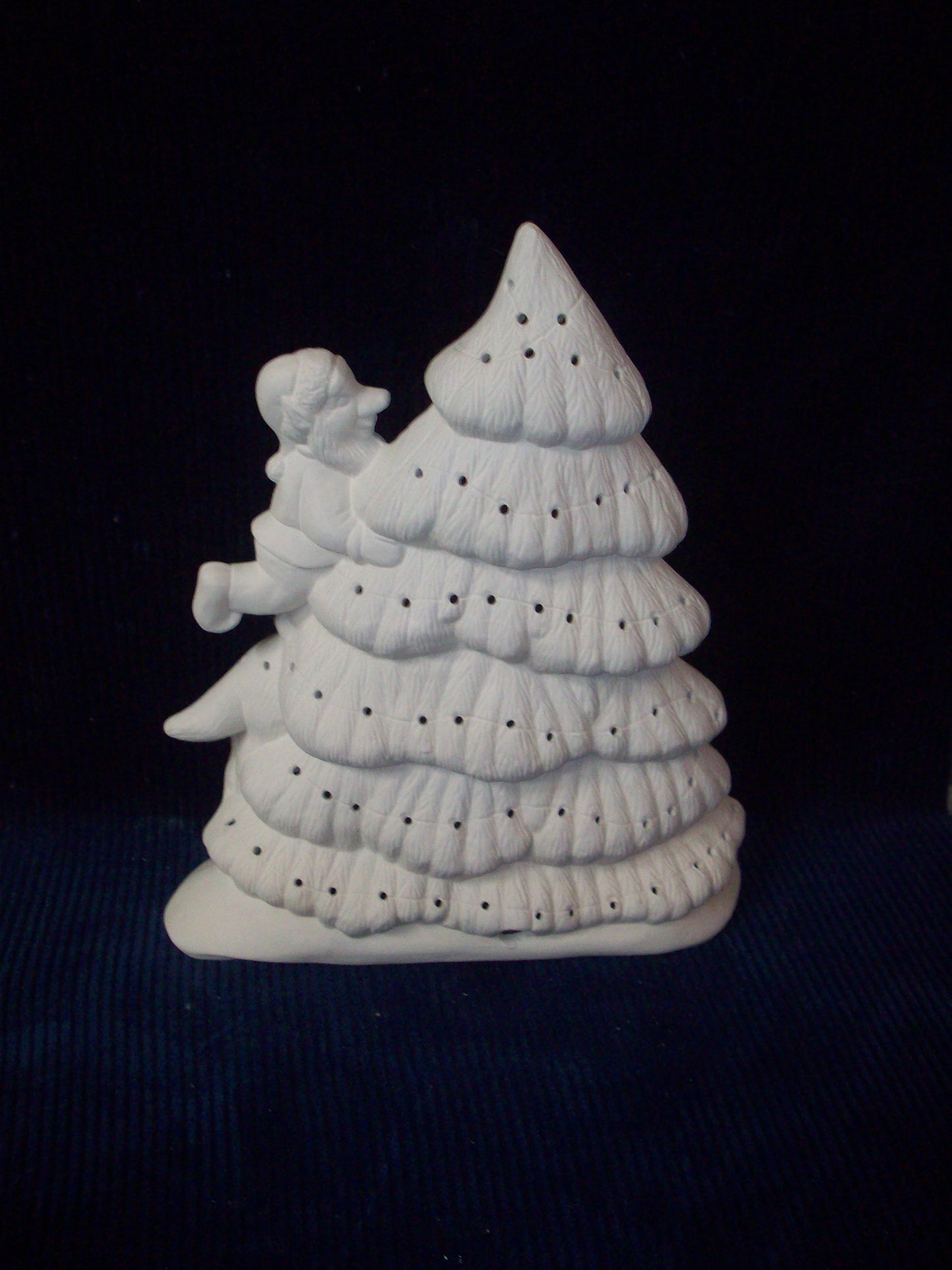 Ceramic Ready To Paint Christmas Tree with Elf and Reindeer