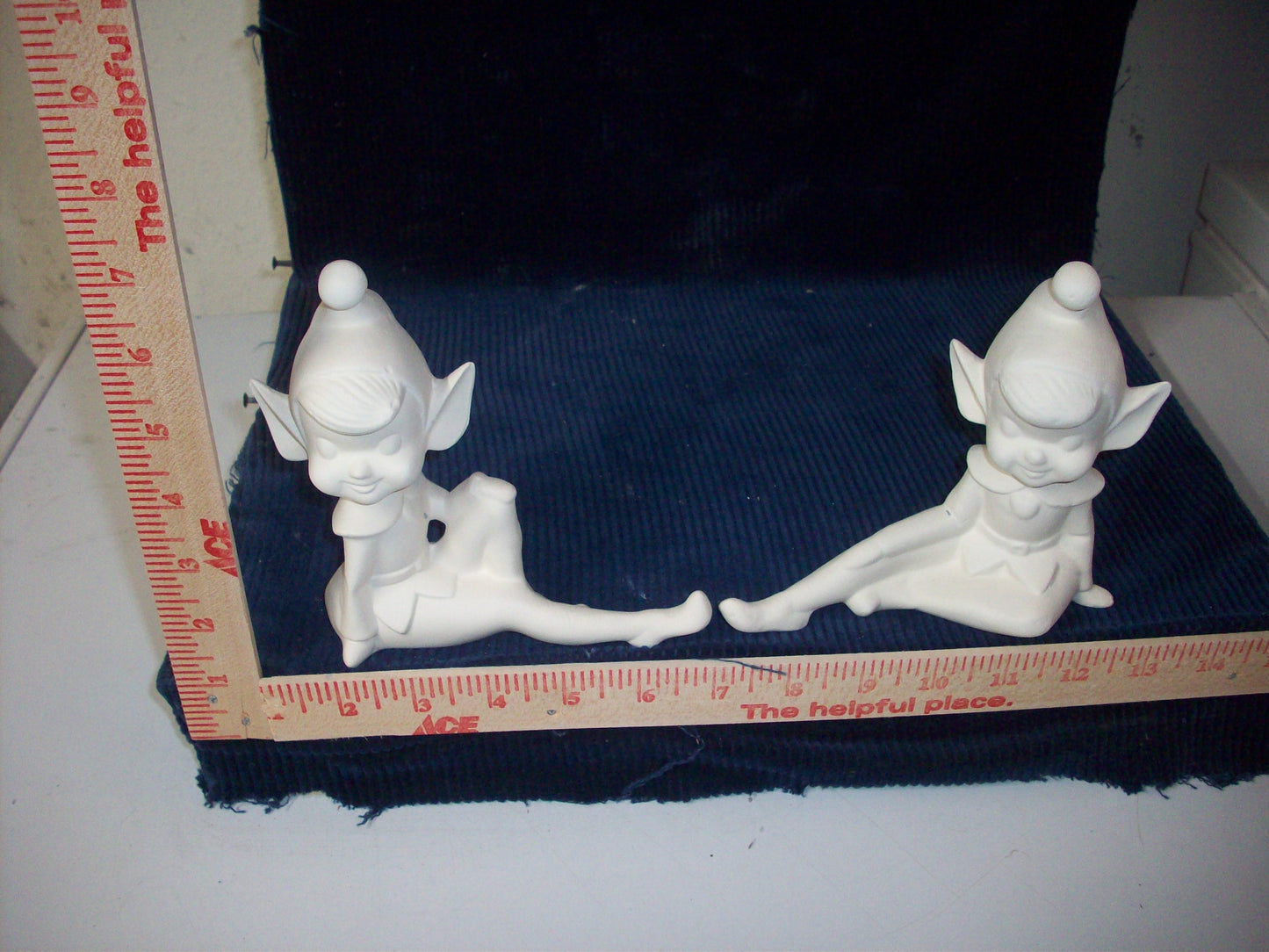 Ceramic Ready To Paint Two Large Christmas Elves