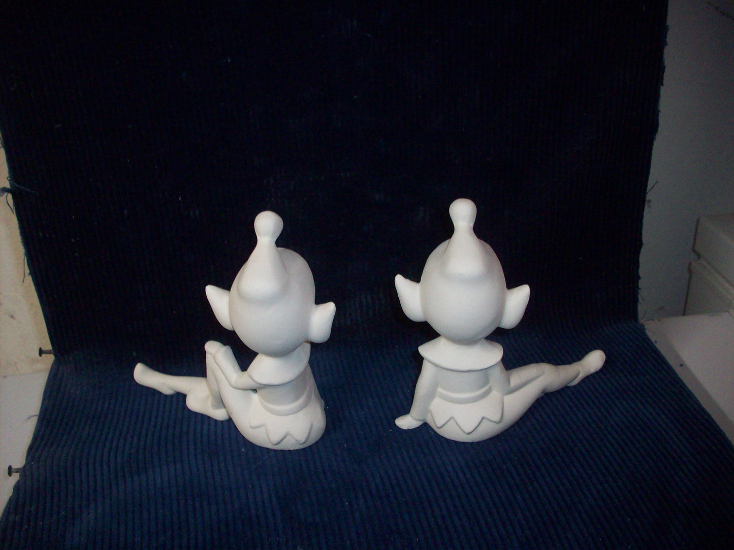 Ceramic Ready To Paint Two Large Christmas Elves