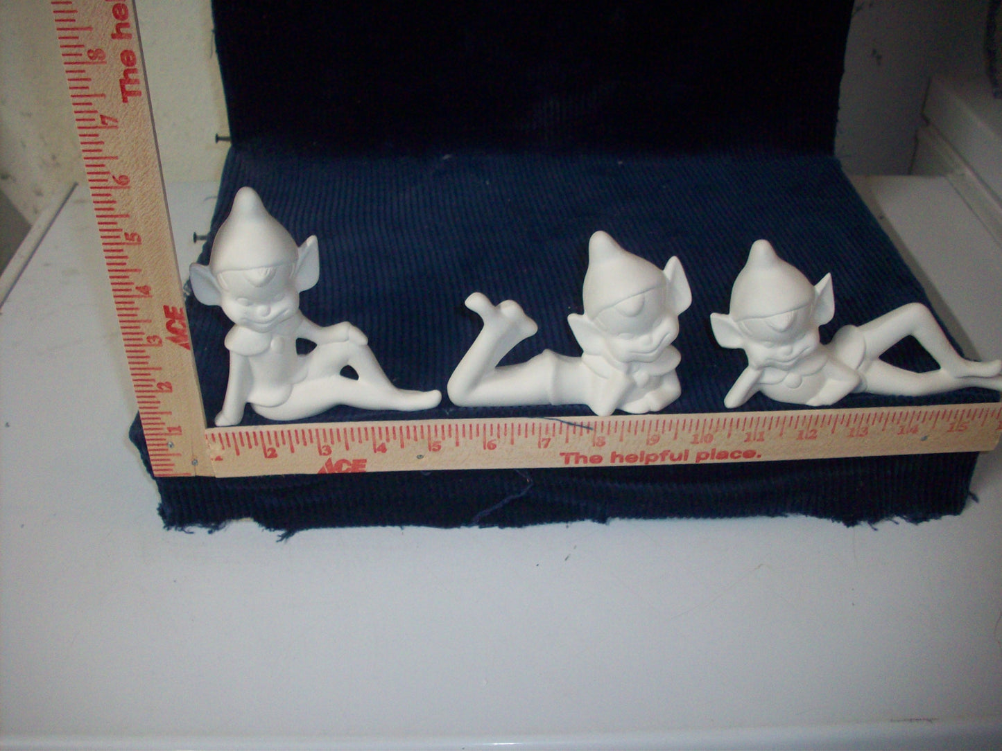 Ceramic Ready To Paint Set of 3 Small Christmas Elves