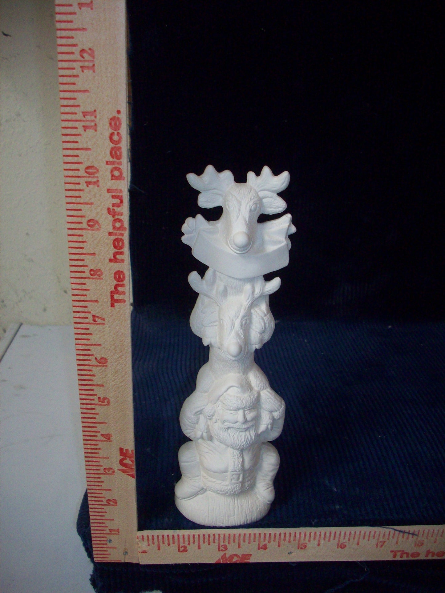 Ceramic Ready To Paint Stackable Santa with Reindeer's