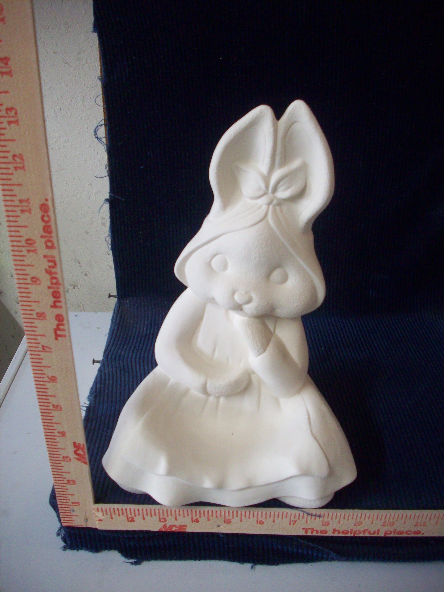 Ceramic Ready To Paint Large Girl Bunny Mama with Apron