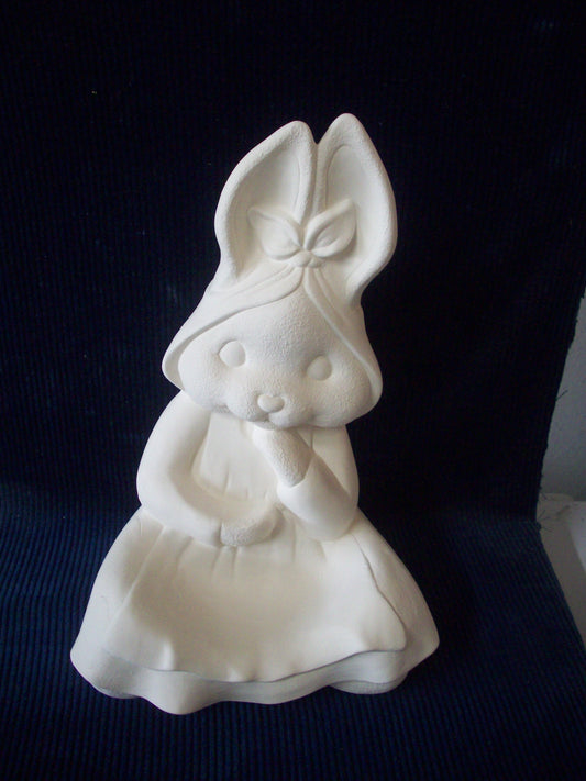 Ceramic Ready To Paint Large Girl Bunny Mama with Apron