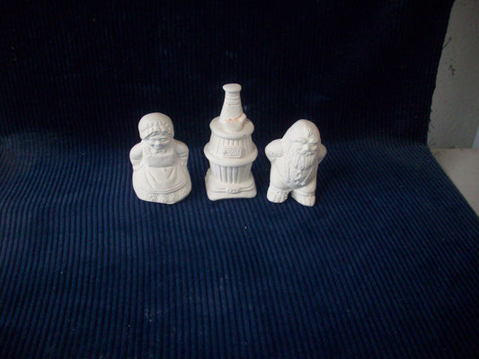 Ceramic Ready To Paint Small Mr. and Mrs. Claus Butt Warmers