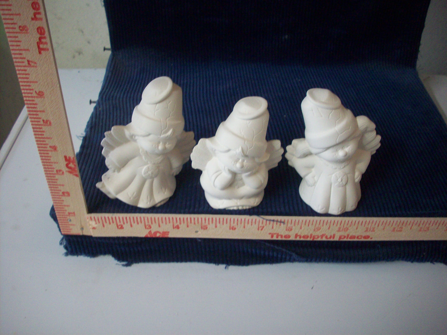 Ceramic Ready to paint Three Small Crackpot Angels