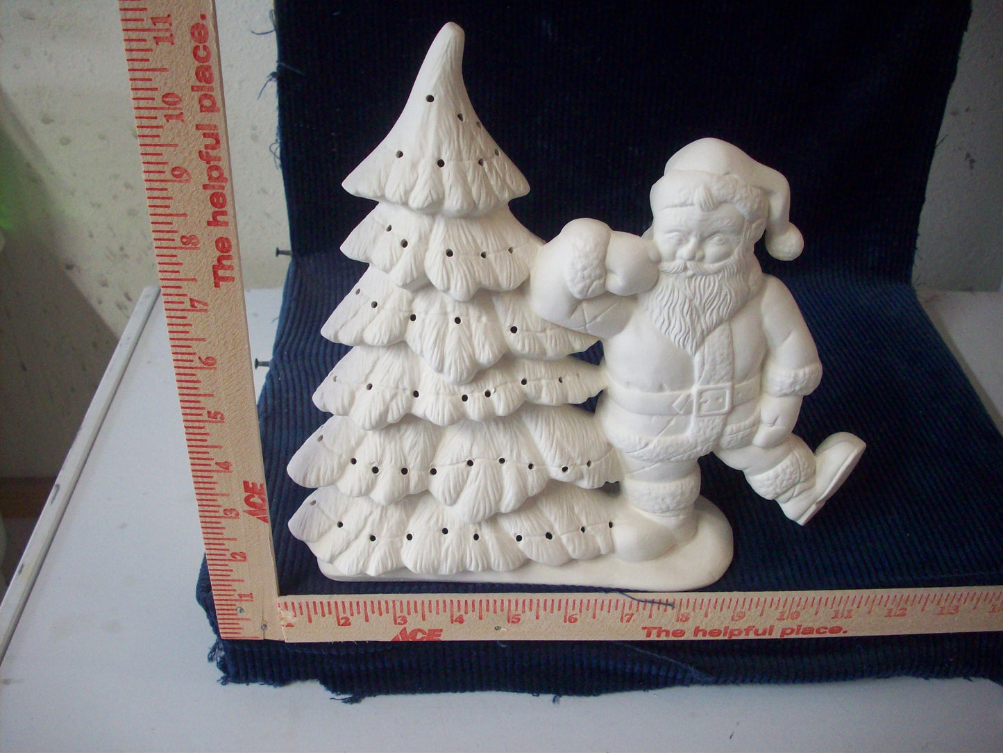 Ceramic Ready To Paint Santa with Christmas Tree