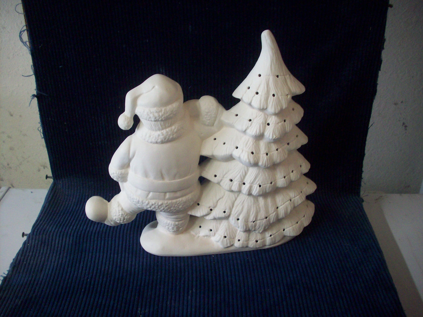 Ceramic Ready To Paint Santa with Christmas Tree