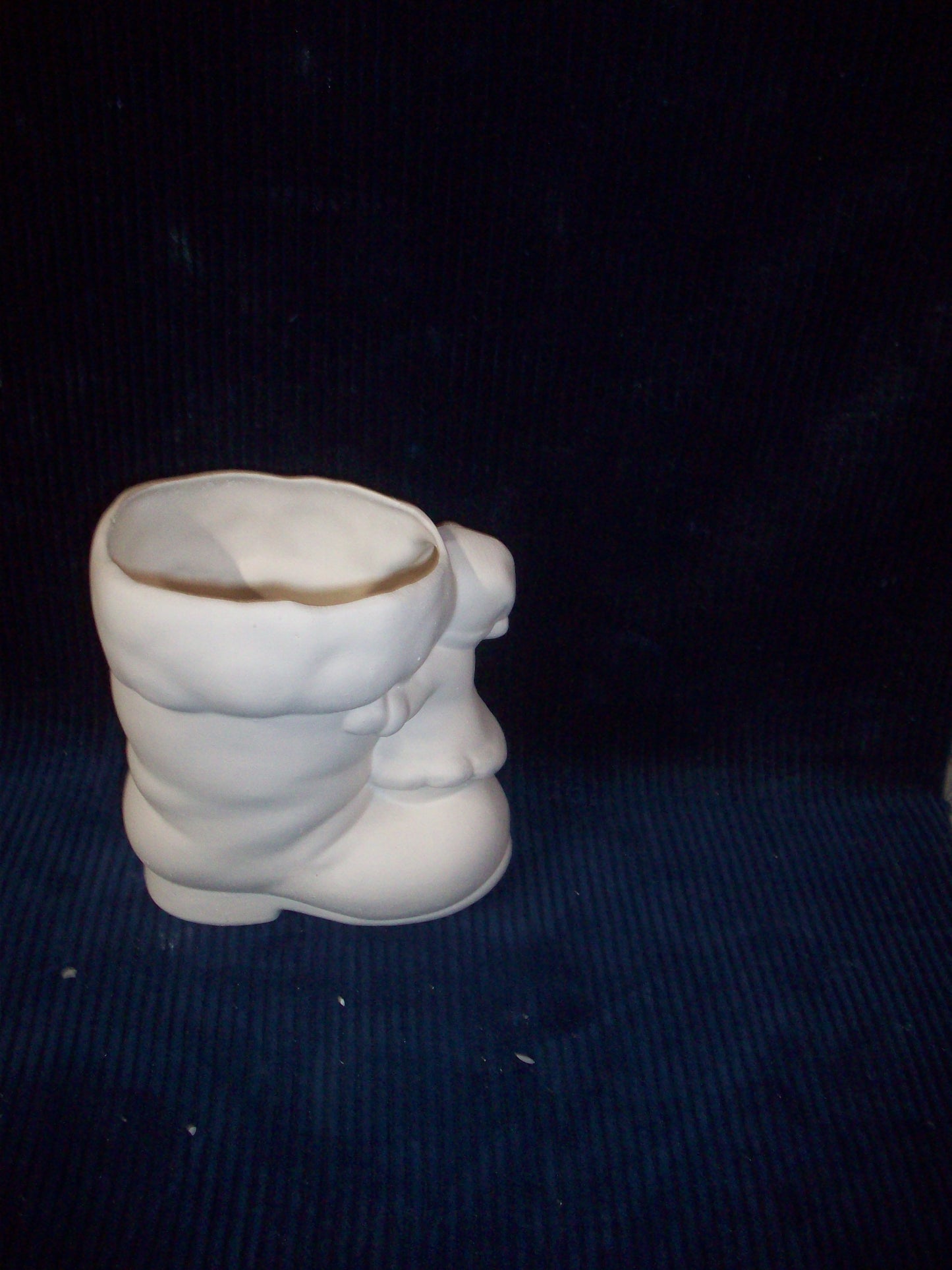 Ceramic Ready To Paint Santa on Boot With Holly