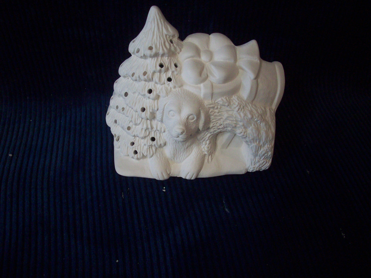 Ceramic Ready To Paint Christmas Tree with Dog Truck Insert