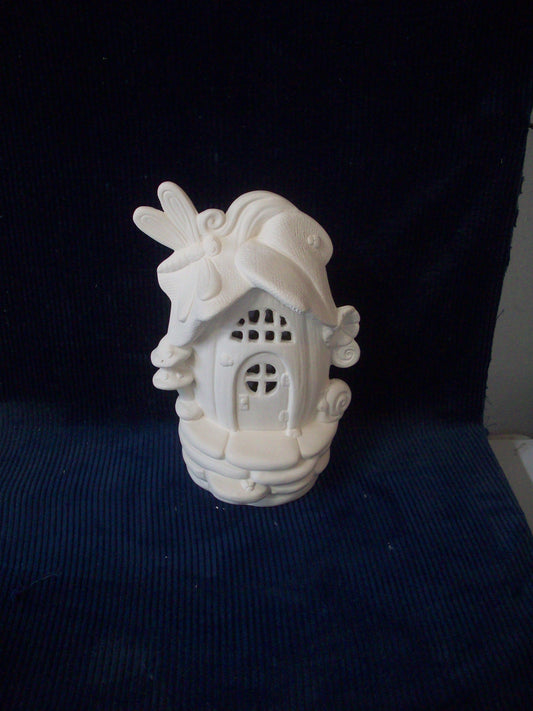 Ceramic Ready To Paint Dragon Fly Pumpkin Fairy House