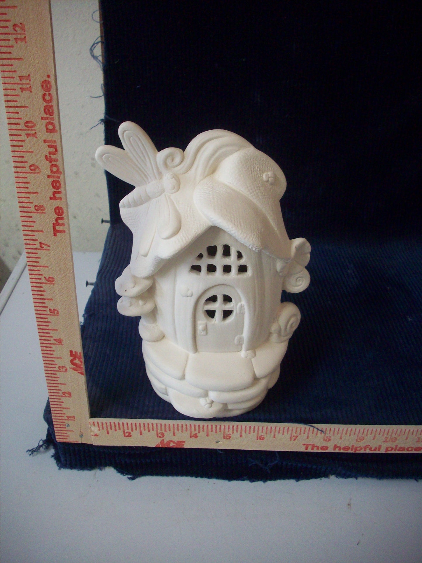 Ceramic Ready To Paint Dragon Fly Pumpkin Fairy House