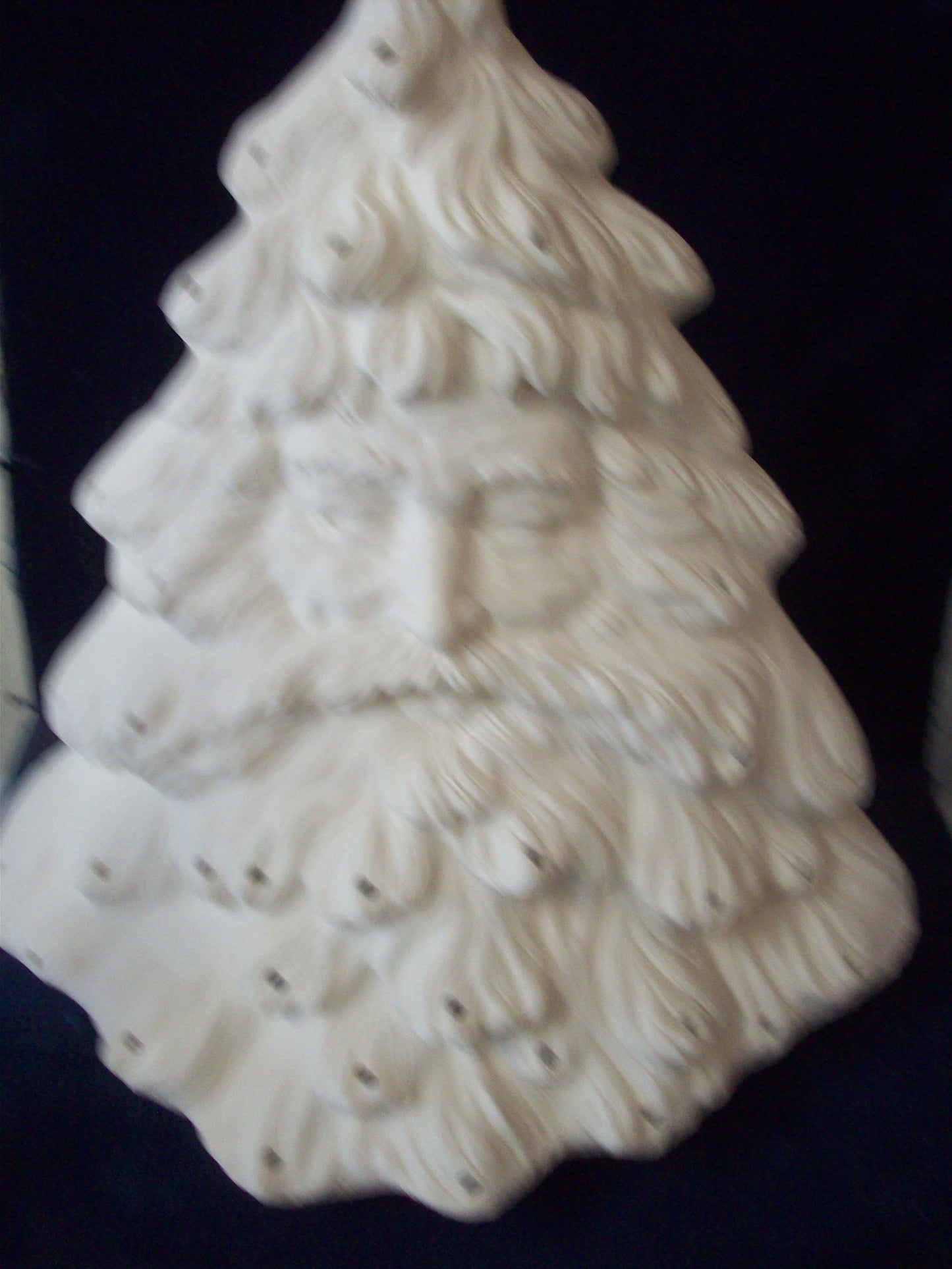 Ceramic Ready To Paint Santa Face Christmas Tree With Base