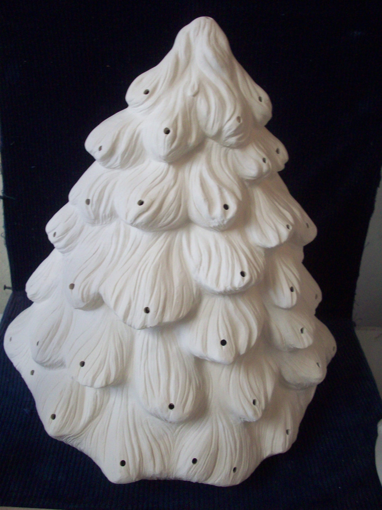 Ceramic Ready To Paint Santa Face Christmas Tree With Base