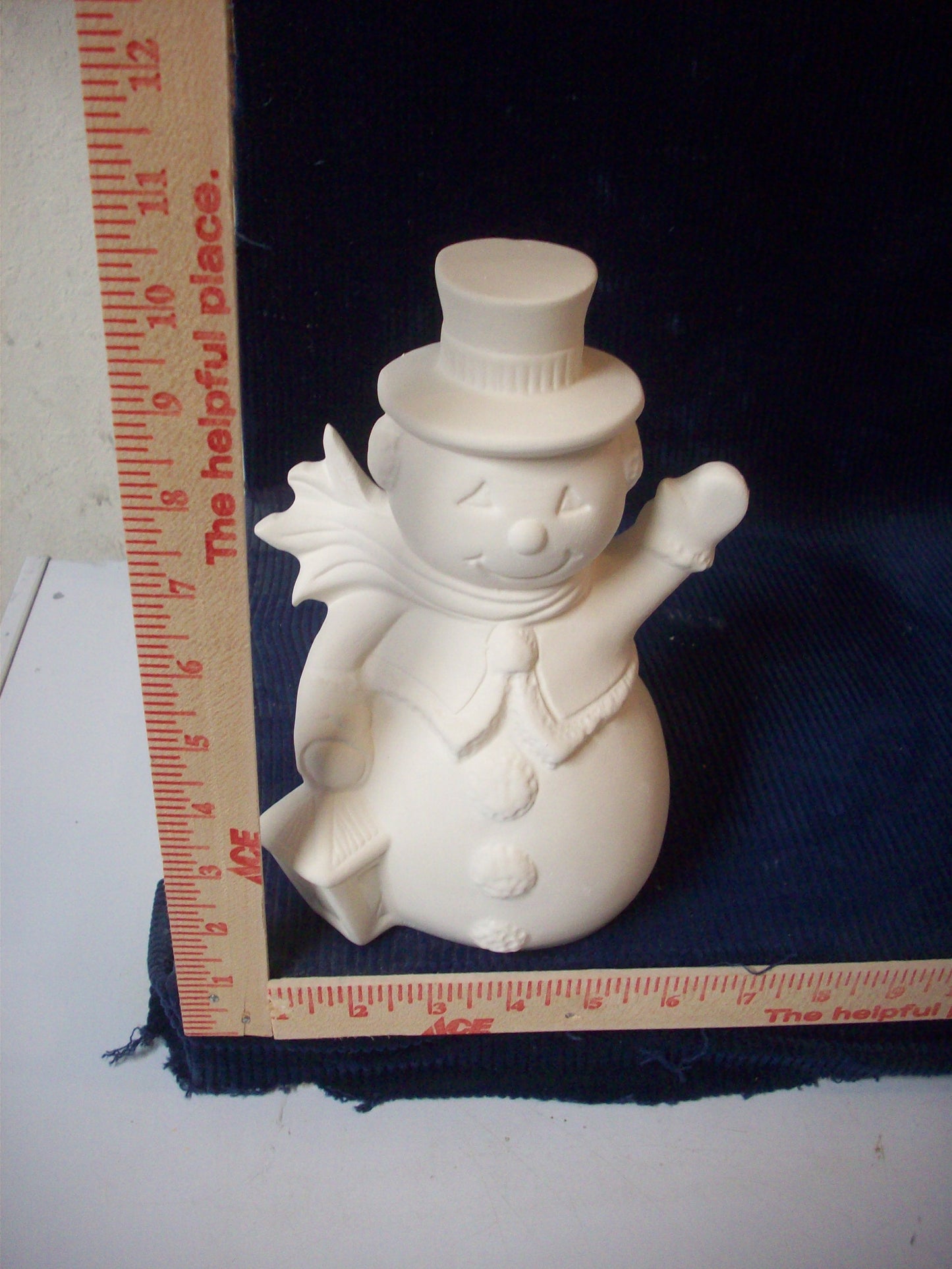 Ceramic Ready To Paint Snowmen Holding a Lantern