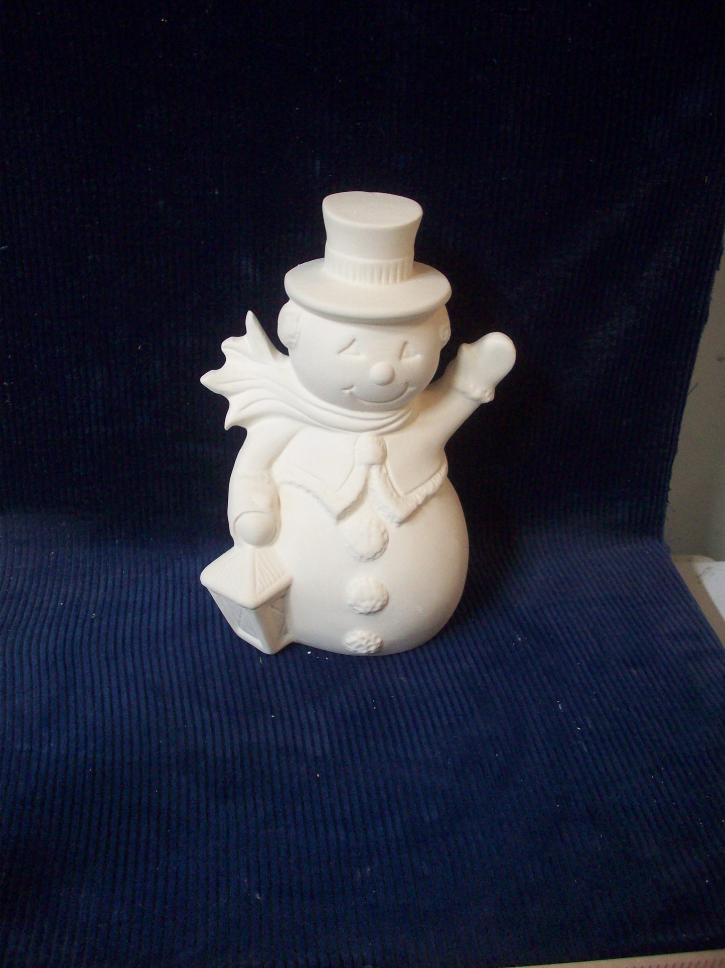 Ceramic Ready To Paint Snowmen Holding a Lantern