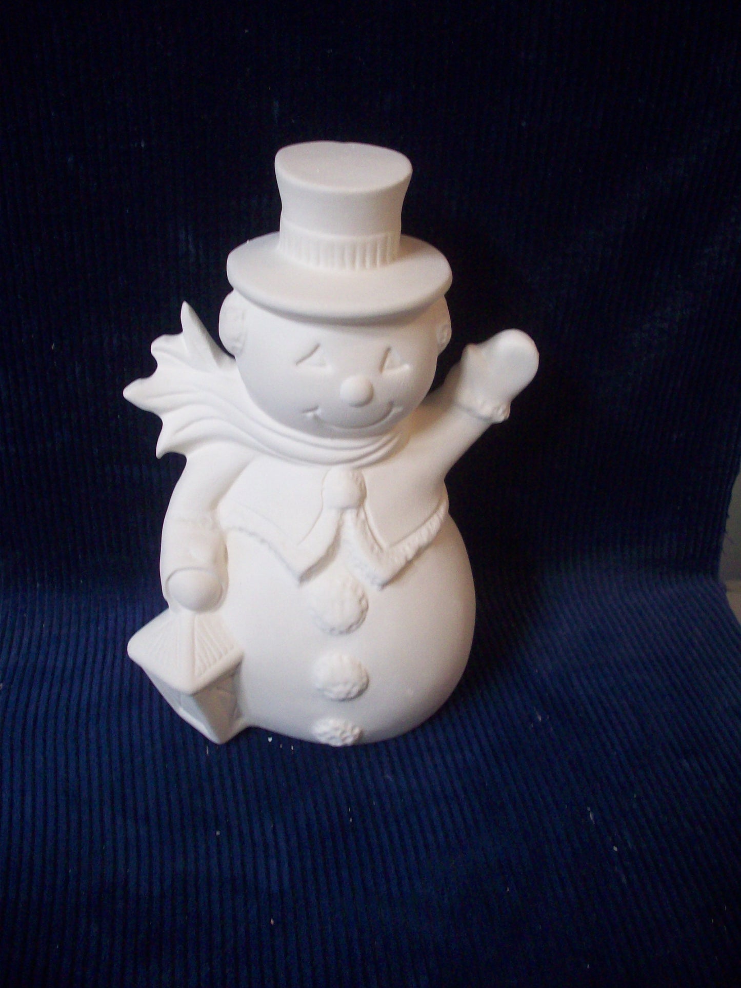 Ceramic Ready To Paint Snowmen Holding a Lantern