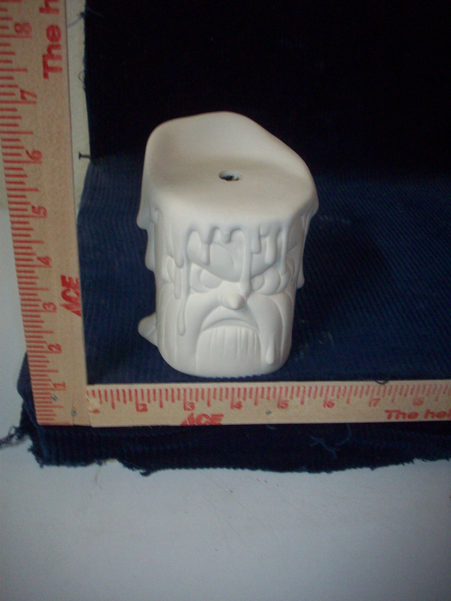 Ceramic Ready To Paint Small Grumpy Candle