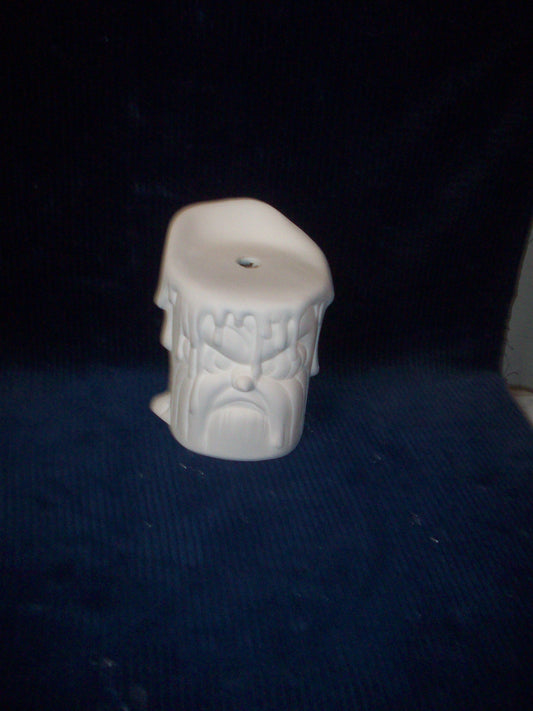 Ceramic Ready To Paint Small Grumpy Candle